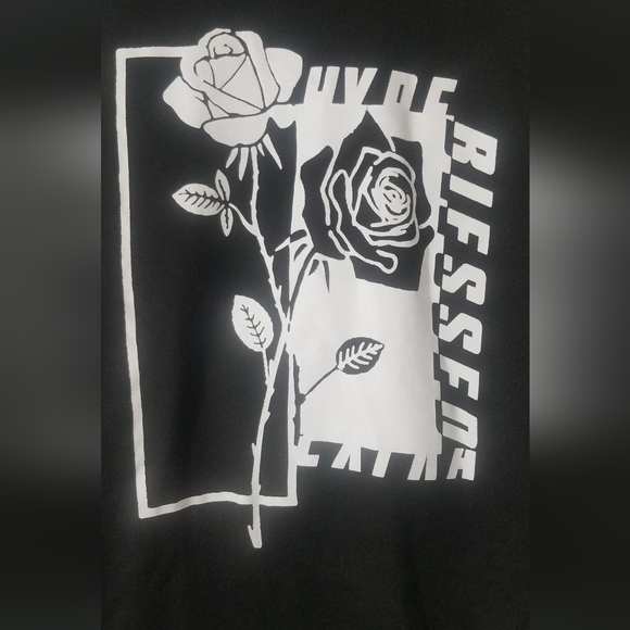 Triumph Tragedy Black & White Rose Graphic Print Sweatshirt. Extra Hype. Size XL - Picture 3 of 6